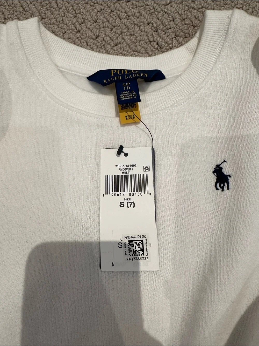 Ralph Lauren Girls' Cream Long-Sleeve Top with Bow Shoulders